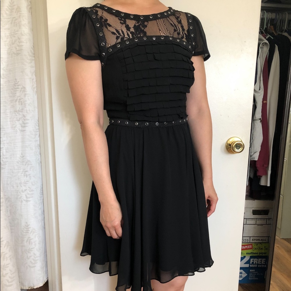BEBE Black fit and flare dress